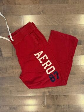 Aeropostale Red Sweatpants Joggers with Aero 87 Logo